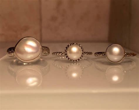 Handmade Pearl Ring Pearl Promise Ring Solitare Pearl Etsy