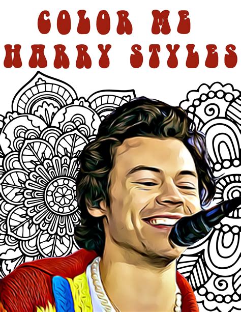 Coloring Book Harry Styles Inspired Digital Download Adult Etsy