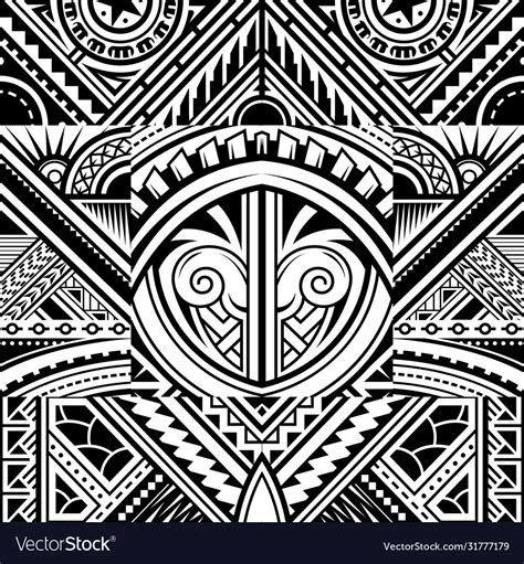 Polynesian Style Tribal Tattoo Pattern Royalty Free Vector