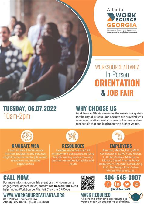 WorkSource Atlanta In-Person Orientation & Job Fair, WorkSource Atlanta