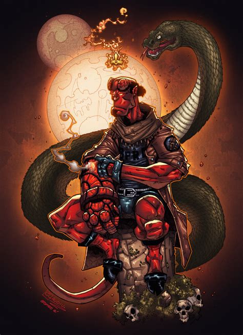 Hellboy Art Cartoon Drawings Comic Book Artwork