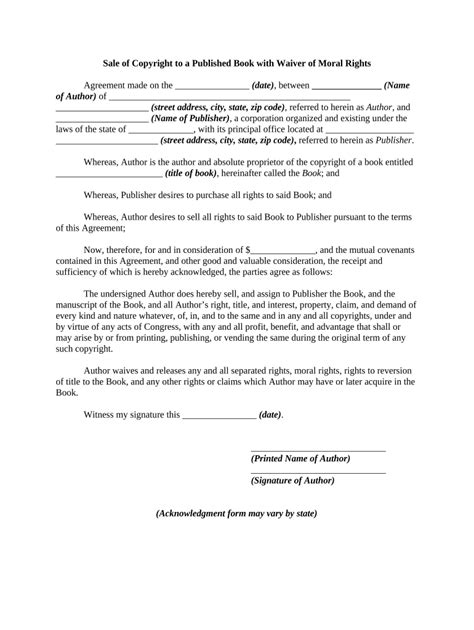 Sample Letter Waiver Of Rights