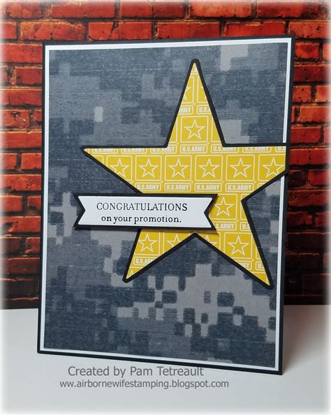 French promotion card by cardcom. airbornewife's stamping spot: U.S. Army card for Soldier "CONGRATULATIONS on your promotion"