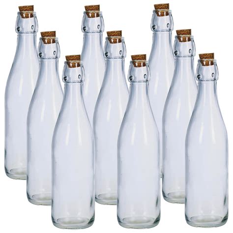 3 6 9 12 Glass Storage Oil Vinegar Bottles Cork Stopper Lid Kitchen