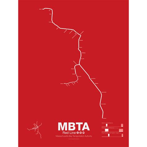 Mbta Red Line T Poster Vanmaps