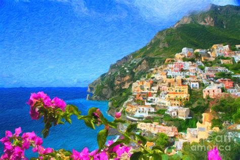 Amalfi Coast Positano Painting By Safran Fine Art Pixels