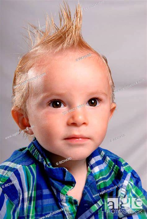 Spiked Hair Toddler Boy Stock Photo Picture And Low Budget Royalty