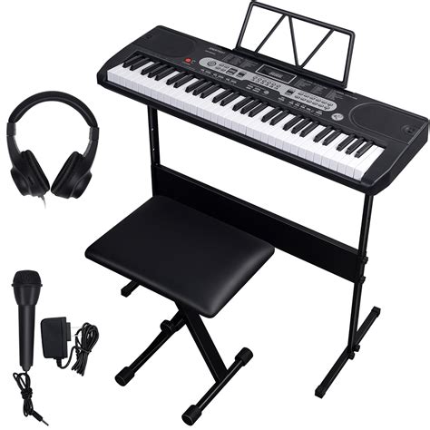 SKONYON 61 Key Digital Electronic Keyboard Piano Set for Beginners