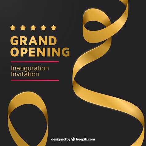 Premium Vector Elegant Inauguration With Golden Ribbon