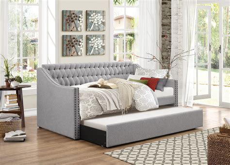Homelegance Tulney Daybed With Trundle Grey 4966 At