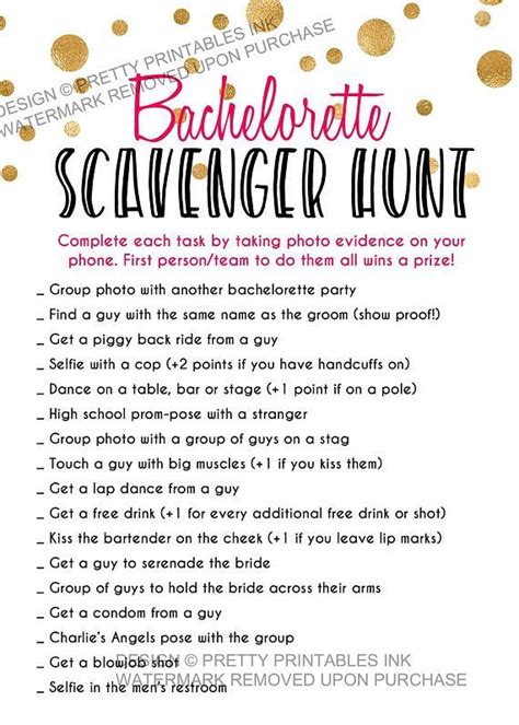 instant download printable bachelorette scavenger hunt game bachelorette game bachelorette
