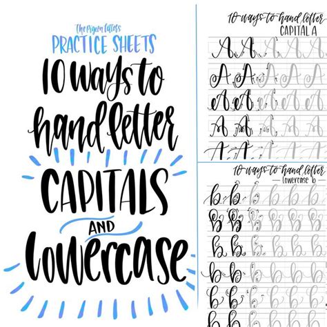 Bundle And Save Hand Lettering Practice Sheets 10 Ways To Hand Letter The