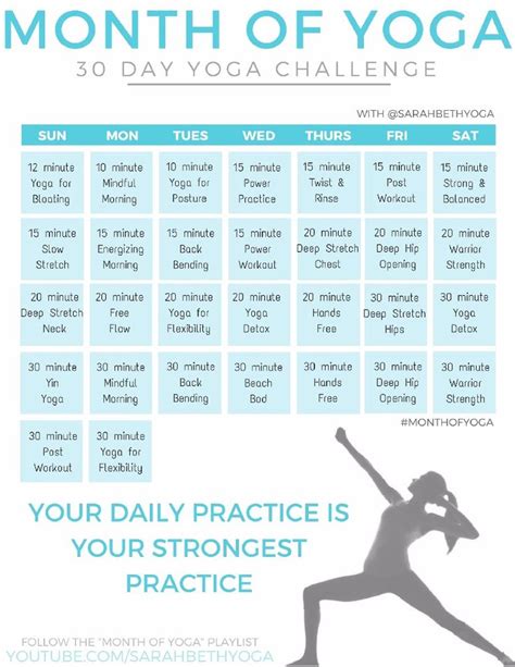 The Full Month Of Yoga Calendar