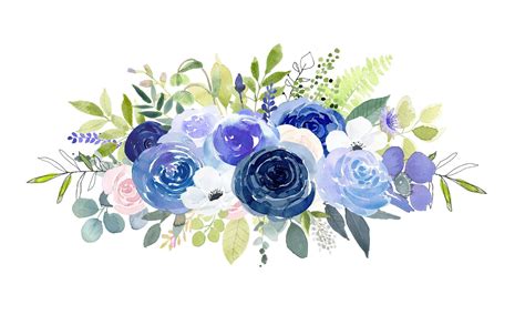 Navy Blue Flowers Peach Flowers Summer Flowers Wedding Graphics