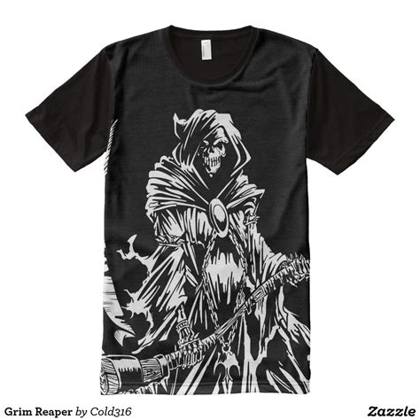 Grim Reaper All Over Print T Shirt Print T Shirt T Shirt Tshirt Designs