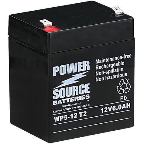 Power Source Wp5 12 T2 Sla Sealed Agm Battery 12v 6 Ah 250 Terminals