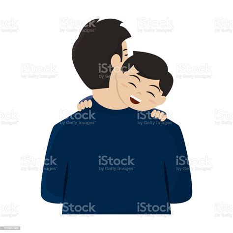 Ilustración De Hombre Aislado Abrazando A Su Hijo Y Más Vectores Libres