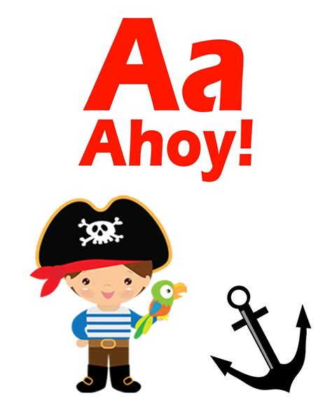 Printable Preschool Learning Flash Cards Pirates Printable Alphabet