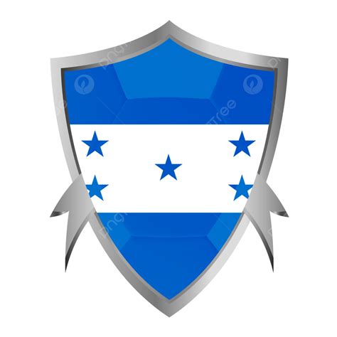 Bandera De Honduras En Escudo Plateado Png Honduras Bandera Dia De