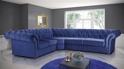 Everly Quinn Quintin Modular Corner Sofa Uk Blue Living