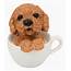 Ebros Realistic Adorable Brown Poodle Dog Teacup Statue 575 Tall Pet 