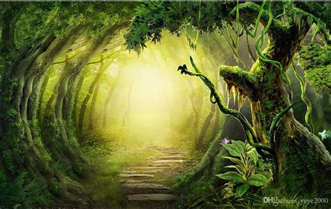 Download Fantasy Forest Wall Painting Wallpapertip