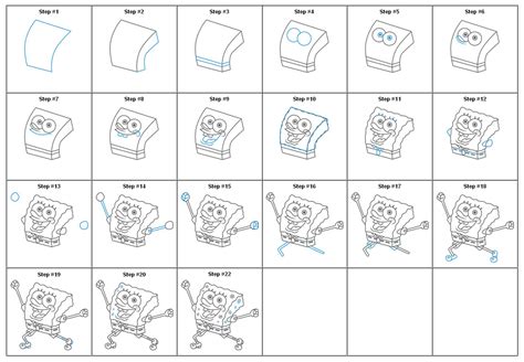 How To Draw Spongebob Cartoon Characters Step By Step Sketch Out The