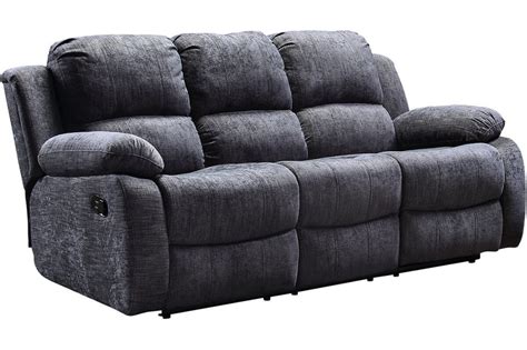 Roxy Grey Fabric 3 Seater Recliner Sofa Furnitureinstore