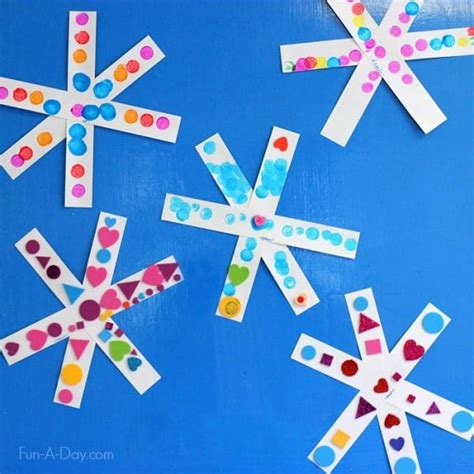 Simple Symmetry Snowflake Craft For Preschoolers Fun A Day