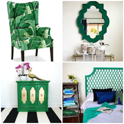 Green home decor ideas, coffee table with indoor plants. Colour Trend: Emerald Green Furniture! - M-Wall