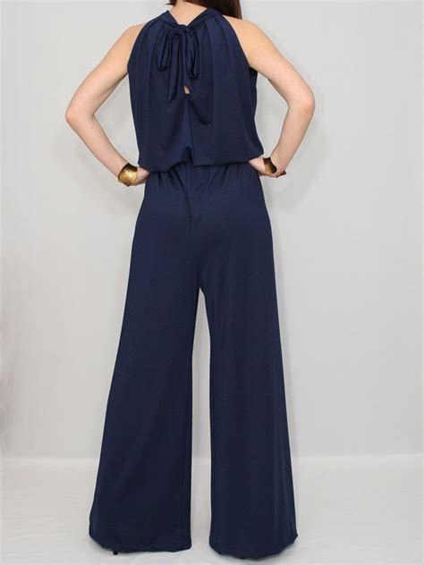 navy blue jumpsuit wide leg palazzo jumpsuit for by ksclothing fashion pinterest palazzo