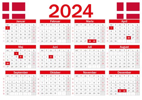 Kalender 2024 Danmark Med Helligdage Og Ugenumre