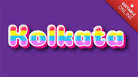 Kolkata Custom Colorful Text Effect Generator