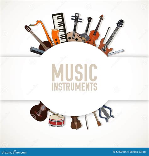 Flat Music Instruments Background Concept Vector Stock Vector Image