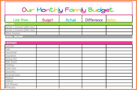 6 Household Budget Spreadsheet Free Budget Spreadsheet