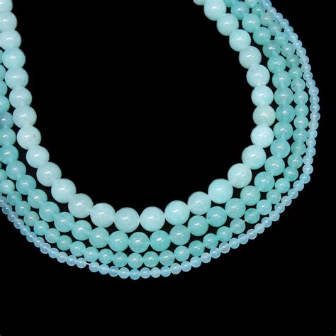 Blue Jade Beads Round Natural Gemstone Beads Sold By 15 Inch Strand