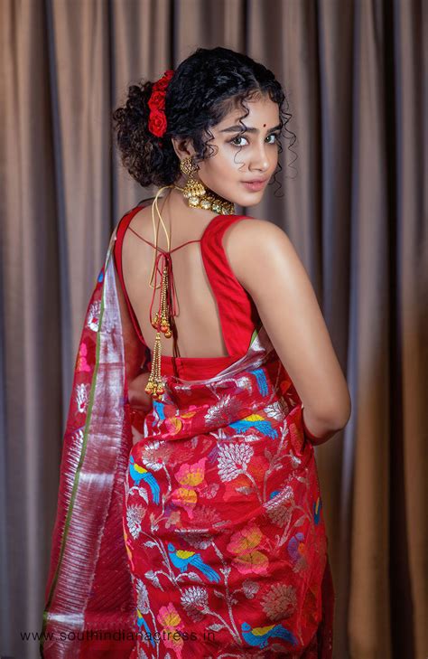 Anupama Parameswaran In Silk Saree Photos South Indian Actress
