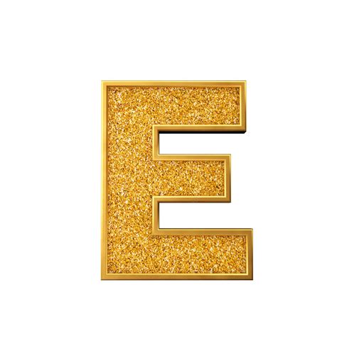 Premium Photo Gold Glitter Letter E Shiny Sparkling Golden Capital