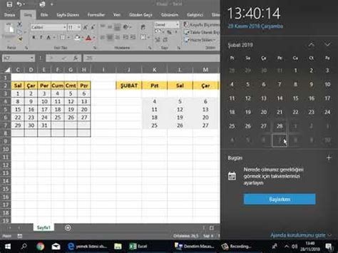 Excel Ile Takvim Haz Rlama Youtube