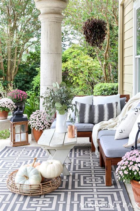 Neutral Fall Porch Decorating Ideas And Tour Maison De Pax