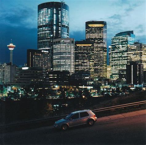 Calgary Skyline Night Bronica Sq A Calgary Skyline Calgary