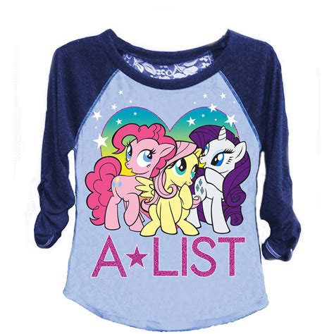 My Little Pony A List Girls High Low Long Sleeve Graphic Raglan T