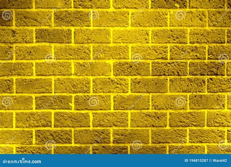 Shiny Gold Brick Wall Textureabstract Backgroundgolden Pattern Stock