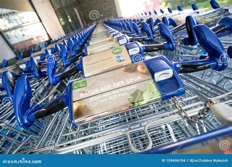 Aldi North Division Shopping Carts Editorial Stock Image Image Of