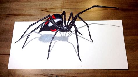 Will It Bite Black Widow Challenge 3d Spider Drawing Trick Art