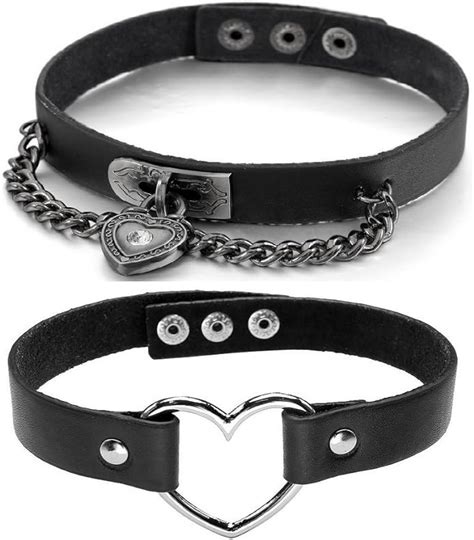 Blowin Lot Of 2 Gothic Style Collar Emo Punk Goth Heart