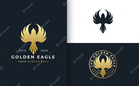 Premium Vector Golden Bird Logo Design With Badge Template