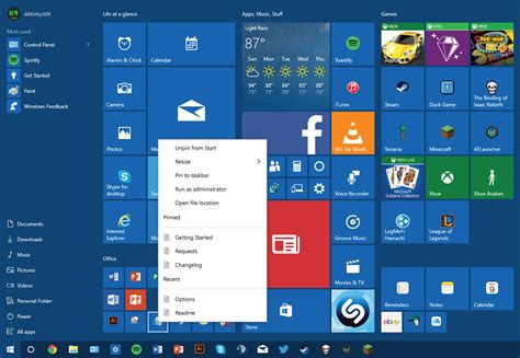 Windows 10 Start Menu Jumplist Concept By Dakirby309 On Deviantart