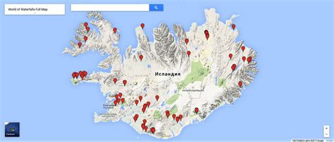Waterfalls Iceland Map