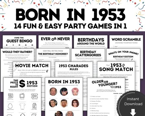 Printable 70th Birthday Games For Him Her 70th Birthday Etsy